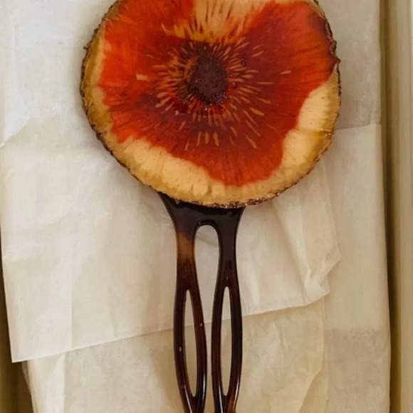 Artisan Red and Brown Hair Fork - Picture 2 of 5